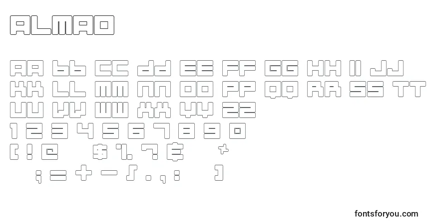 A fonte ALMAO    (119238) – alfabeto, números, caracteres especiais