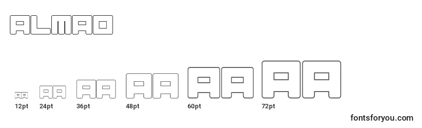 Размеры шрифта ALMAO    (119238)