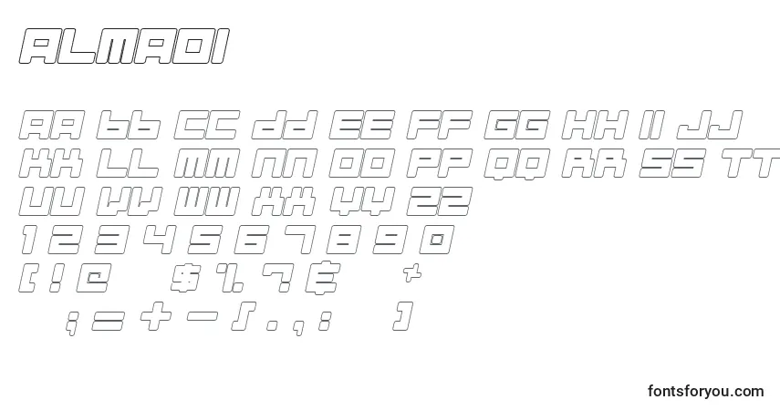 Czcionka ALMAOI   (119239) – alfabet, cyfry, specjalne znaki
