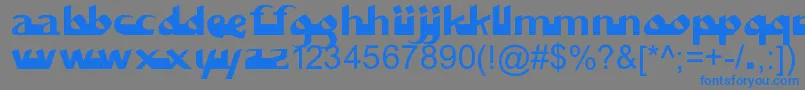 フォントSystemaencephale – 灰色の背景に青い文字