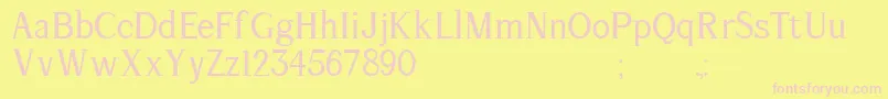 Almo Andrea FontlabARROW Font – Pink Fonts on Yellow Background