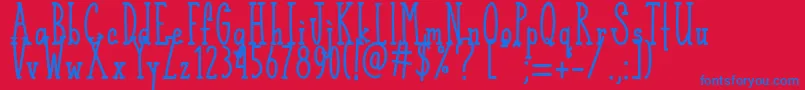 Almond Latte   Font – Blue Fonts on Red Background