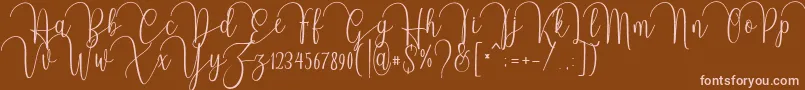 Almonds-Schriftart – Rosa Schriften auf braunem Hintergrund