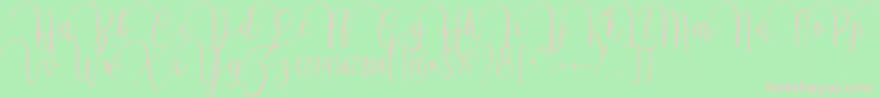 Almonds Font – Pink Fonts on Green Background