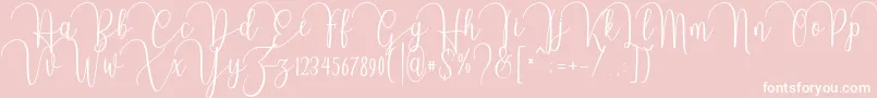 Almonds-Schriftart – Weiße Schriften auf rosa Hintergrund