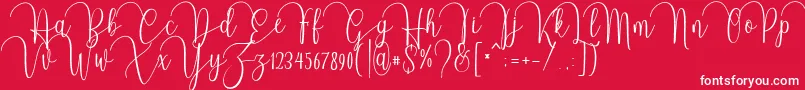 フォントAlmonds – 赤い背景に白い文字