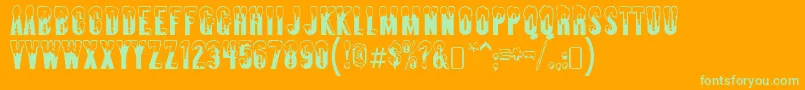 almonte snow Font – Green Fonts on Orange Background