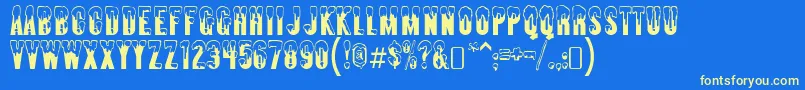 almonte snow Font – Yellow Fonts on Blue Background