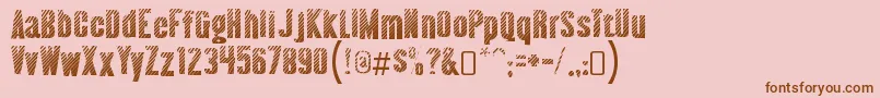 almonte woodgrain-Schriftart – Braune Schriften auf rosa Hintergrund