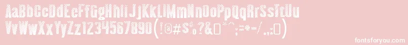 almonte woodgrain-Schriftart – Weiße Schriften auf rosa Hintergrund