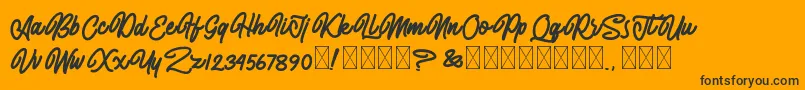 AlmonthyMirotas-Schriftart – Schwarze Schriften auf orangefarbenem Hintergrund