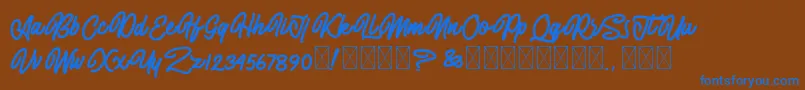 AlmonthyMirotas Font – Blue Fonts on Brown Background