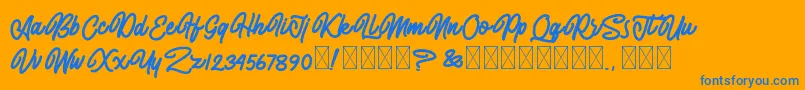 AlmonthyMirotas Font – Blue Fonts on Orange Background