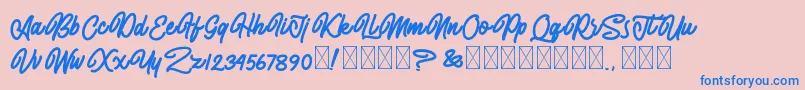 AlmonthyMirotas Font – Blue Fonts on Pink Background