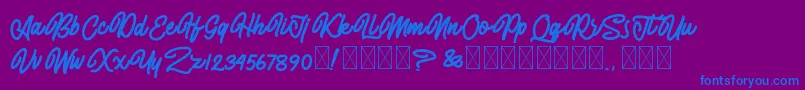AlmonthyMirotas Font – Blue Fonts on Purple Background