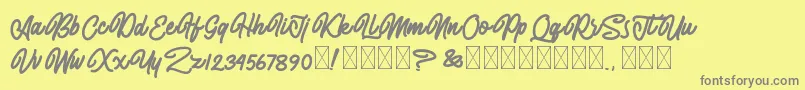 AlmonthyMirotas Font – Gray Fonts on Yellow Background