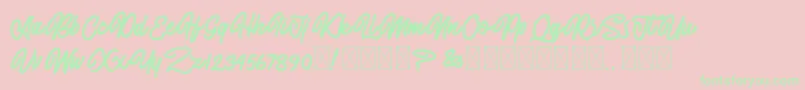 AlmonthyMirotas-Schriftart – Grüne Schriften auf rosa Hintergrund