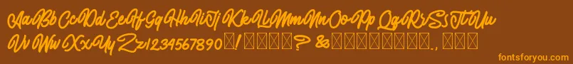 AlmonthyMirotas Font – Orange Fonts on Brown Background