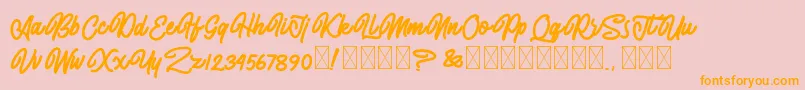 AlmonthyMirotas Font – Orange Fonts on Pink Background