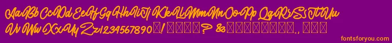 AlmonthyMirotas Font – Orange Fonts on Purple Background