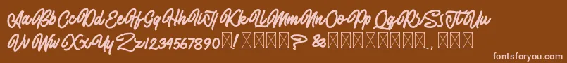 AlmonthyMirotas-Schriftart – Rosa Schriften auf braunem Hintergrund
