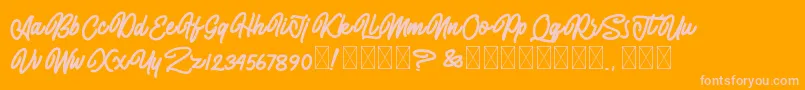 AlmonthyMirotas Font – Pink Fonts on Orange Background