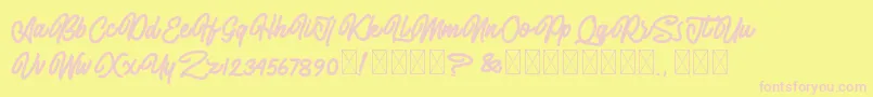 Шрифт AlmonthyMirotas – розовые шрифты на жёлтом фоне