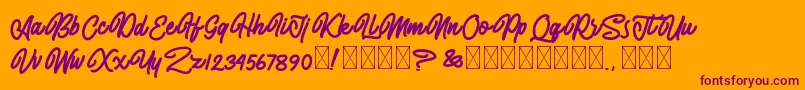 AlmonthyMirotas Font – Purple Fonts on Orange Background