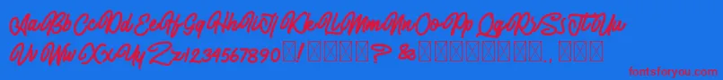 AlmonthyMirotas Font – Red Fonts on Blue Background