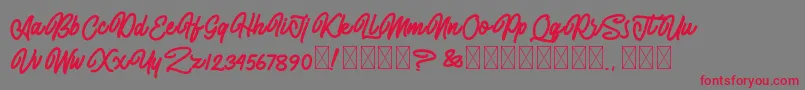 AlmonthyMirotas Font – Red Fonts on Gray Background