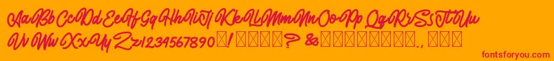 AlmonthyMirotas Font – Red Fonts on Orange Background