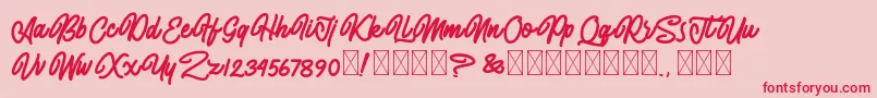 Fonte AlmonthyMirotas – fontes vermelhas em um fundo rosa