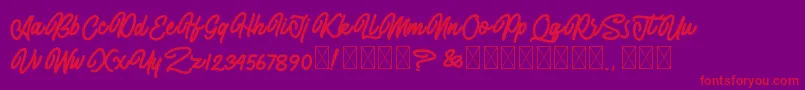 AlmonthyMirotas Font – Red Fonts on Purple Background