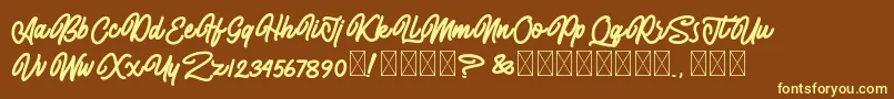 Шрифт AlmonthyMirotas – жёлтые шрифты на коричневом фоне