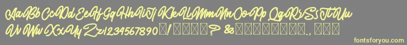 AlmonthyMirotas Font – Yellow Fonts on Gray Background