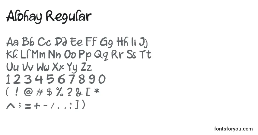 Schriftart Alohay Regular – Alphabet, Zahlen, spezielle Symbole