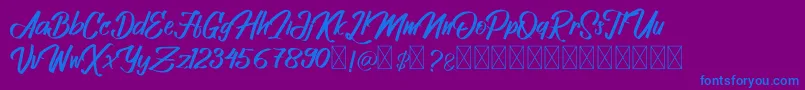 AlondriaBepah Font – Blue Fonts on Purple Background