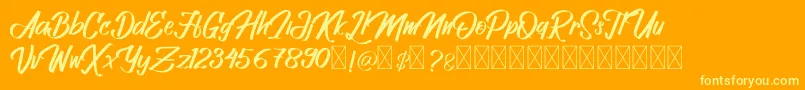 AlondriaBepah Font – Yellow Fonts on Orange Background