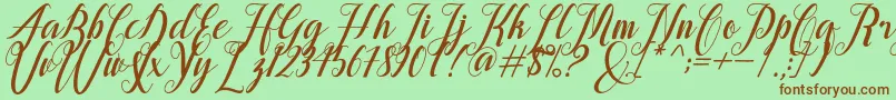 alongtime Font – Brown Fonts on Green Background