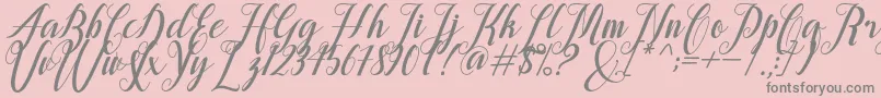 alongtime Font – Gray Fonts on Pink Background