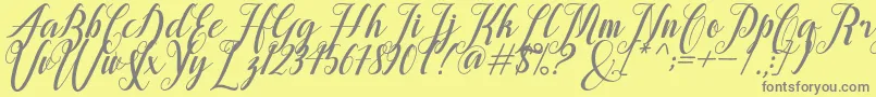alongtime Font – Gray Fonts on Yellow Background