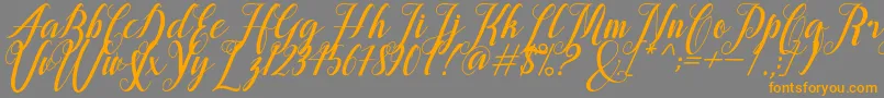 alongtime Font – Orange Fonts on Gray Background
