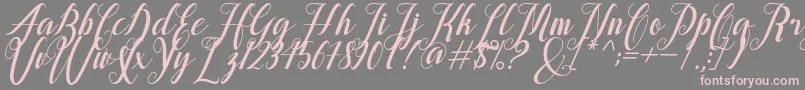 alongtime-Schriftart – Rosa Schriften auf grauem Hintergrund