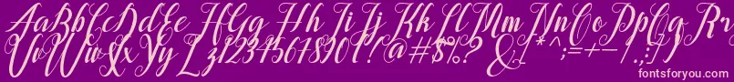 alongtime Font – Pink Fonts on Purple Background