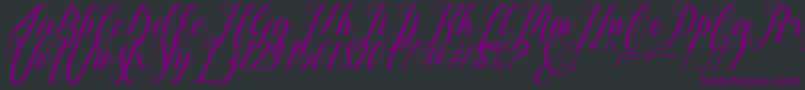 alongtime Font – Purple Fonts on Black Background