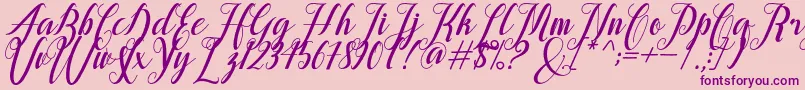 alongtime Font – Purple Fonts on Pink Background