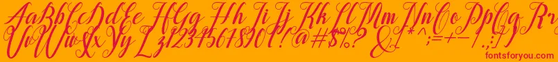 alongtime Font – Red Fonts on Orange Background