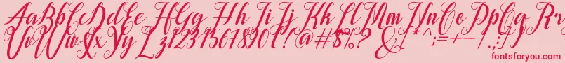 alongtime Font – Red Fonts on Pink Background