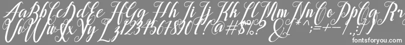 alongtime-Schriftart – Weiße Schriften auf grauem Hintergrund