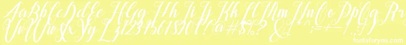 alongtime Font – White Fonts on Yellow Background